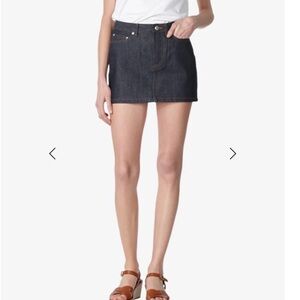 A.P.C. Mini skirt in rigid indigo raw Japanese selvedge denim